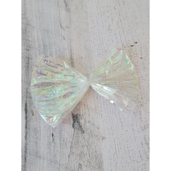 Plastic shiny rainbow bow Xmas Decor figure - Picture 1 of 4